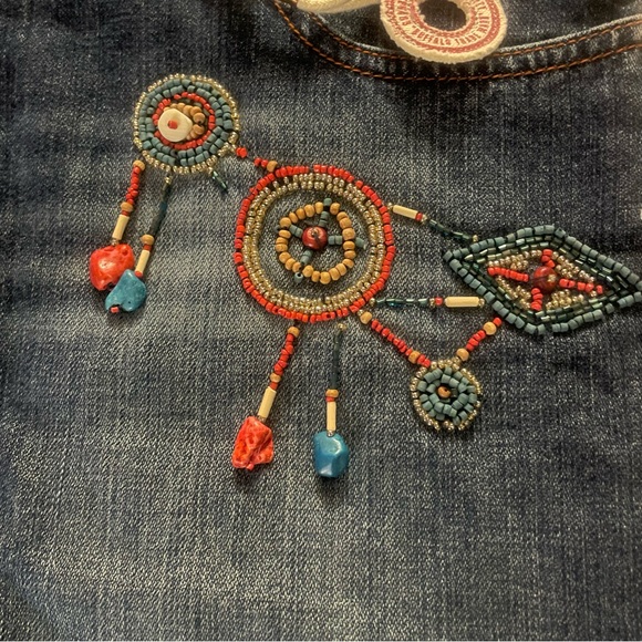 Buffalo David Bitton NWT Boho beaded and stone detailed Denim Skirt - Picture 3 of 11